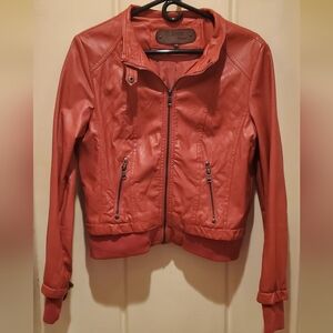 Ci Sono Women's Rust Pleather Jacket Size Large